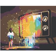 Coloured light from TV, 40×50 cm, without frame and without switching off the screen - Painting by Numbers