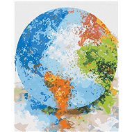 Colored globe, 40×50 cm, canvas on frame - Painting by Numbers