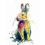 Colored rabbit, 40×50 cm, stretched canvas on frame - Painting by Numbers
