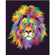 Colorful lion portrait III, 80×100 cm, without frame and without canvas - Painting by Numbers
