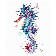 Farebný morský koník, 80 × 100 cm, plátno napnuté na rám - Maľovanie podľa čísel