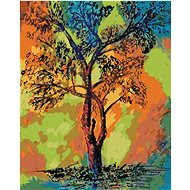 Colored tree, 40×50 cm, stretched canvas on frame - Painting by Numbers