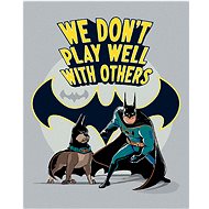 Batman and Ace (DC Superbad League), 40×50 cm, off canvas on frame - Painting by Numbers