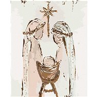 Nativity scene of Mary, Joseph and Baby Jesus III (Haley Bush), 40×50 cm, stretched canvas on frame - Painting by Numbers