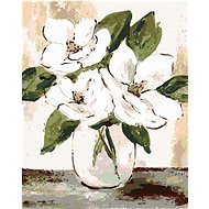 White Magnolias (Haley Bush), 80×100 cm, without frame and without canvas shut off - Painting by Numbers
