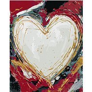Bílé srdce na barevném pozadí II (Haley Bush), 80×100 cm, vypnuté plátno na rám - Painting by Numbers