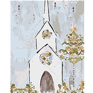 White Painted Church (Haley Bush), 40×50 cm, unframed and without canvas shut off - Painting by Numbers