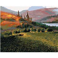 Maze in front of Hogwarts (Harry Potter), 40×50 cm, stretched canvas on frame - Painting by Numbers