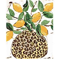 Lemons in a leopard vase (Haley Bush), 80×100 cm, without frame and without canvas shut off - Painting by Numbers