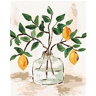 Lemons in a Vase 5 (Haley Bush), 80×100 cm, off canvas on frame - Painting by Numbers