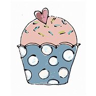 Cupcake with heart 2 (Haley Bush), 80×100 cm, off canvas on frame - Painting by Numbers