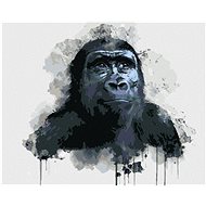 Black gorilla, 40×50 cm, without frame and without canvas shut off - Painting by Numbers