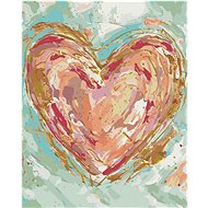 Red Heart on Green Background (Haley Bush), 40×50 cm, unframed and without canvas shut off - Painting by Numbers
