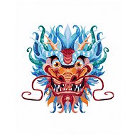 Chinese dragon on white background, 40×50 cm, off canvas on frame - Painting by Numbers
