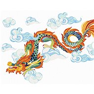Chinese dragon in the clouds, 40×50 cm, without frame and without shutting off the canvas - Painting by Numbers