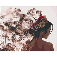 Girl with Perfume Smoke, 80×100 cm, without frame and without canvas shut off - Painting by Numbers