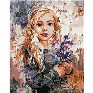 Girl with bells, 40×50 cm, stretched canvas on frame - Painting by Numbers