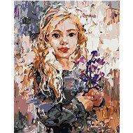 Dívka se zvonky, 80×100 cm, bez rámu a bez vypnutí plátna - Painting by Numbers