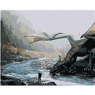 Dragon by the River, 40×50 cm, without frame and without canvas shut off - Painting by Numbers