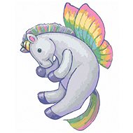 Rainbow plush unicorn I (Sue Ellen Brown), 40×50 cm, without frame and without canvas off - Painting by Numbers