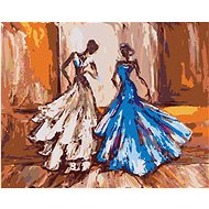 Two Women at a Ball, 80×100 cm, without frame and without canvas shut off - Painting by Numbers