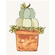 Pumpkin in a pot (Haley Bush), 40×50 cm, stretched canvas on frame - Painting by Numbers