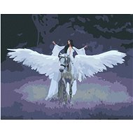 Elf and unicorn, 40×50 cm, stretched canvas on frame - Painting by Numbers
