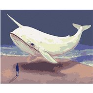 Fantasy whale, 40×50 cm, stretched canvas on frame - Painting by Numbers