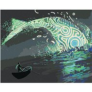 Fantasy green whale, 40×50 cm, without frame and without canvas shut off - Painting by Numbers