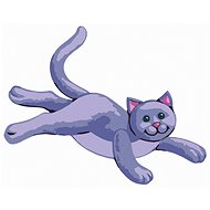Purple plush kitty (Sue Ellen Brown), 40×50 cm, without frame and without canvas off - Painting by Numbers