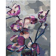 Purple magnolias, 40×50 cm, off canvas on frame - Painting by Numbers