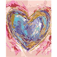 Purple Heart on Pink Background (Haley Bush), 80×100 cm, unframed and without canvas shut off - Painting by Numbers