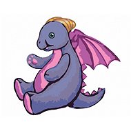 Purple plush dragon (Sue Ellen Brown), 40×50 cm, off canvas on frame - Painting by Numbers