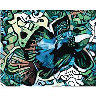 Graffiti fish green, 40×50 cm, off canvas on frame - Painting by Numbers