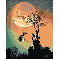 Halloween and Full Moon, 80×100 cm, stretched canvas on frame - Painting by Numbers