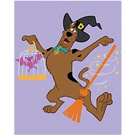 Halloween Scooby with broom (Scooby Doo), 40×50 cm, off canvas on frame - Painting by Numbers