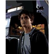 Harry Potter in front of the rescued magic bus, 40×50 cm, stretched canvas on frame - Painting by Numbers