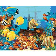 A school of fish, 80×100 cm, without frame and without canvas shut off - Painting by Numbers