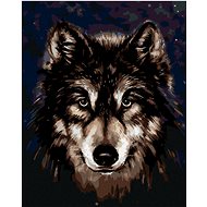 Husky head on dark background, 40×50 cm, stretched canvas on frame - Painting by Numbers