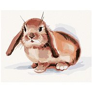 Brown rabbit on white background, 40×50 cm, without frame and without canvas shut off - Painting by Numbers