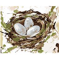 Nest with Eggs (Haley Bush), 40×50 cm, stretched canvas on frame - Painting by Numbers