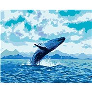 Playful Whale, 40×50 cm, without frame and without canvas shut off - Painting by Numbers