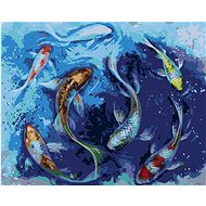 Japanese fish, 80×100 cm, without frame and without canvas shut off - Painting by Numbers