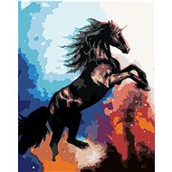 Unicorn in Space, 40×50 cm, stretched canvas on frame - Painting by Numbers