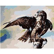 Hawk in the forest, 80×100 cm, without frame and without canvas shut off - Painting by Numbers