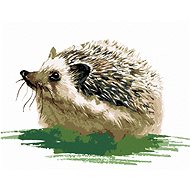 Hedgehog on the grass, 80×100 cm, without frame and without canvas shut off - Painting by Numbers
