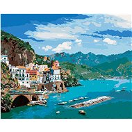 Landscape on the Amalfi Coast in Italy, 40×50 cm, unframed and without canvas shut off - Painting by Numbers