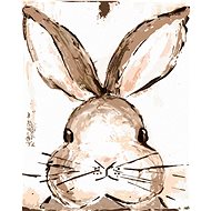 Rabbit white background (Haley Bush), 40×50 cm, without frame and without canvas shut off - Painting by Numbers