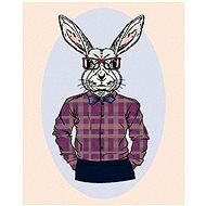 Rabbit hipster, 40×50 cm, off canvas on frame - Painting by Numbers