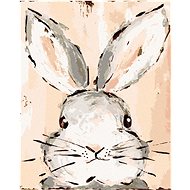 Rabbit pink background (Haley Bush), 80×100 cm, without frame and without canvas shut off - Painting by Numbers